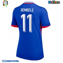 Camisa de Futebol França Ousmane Dembele #11 Equipamento Principal Mulheres Europeu 2024 Manga Curta